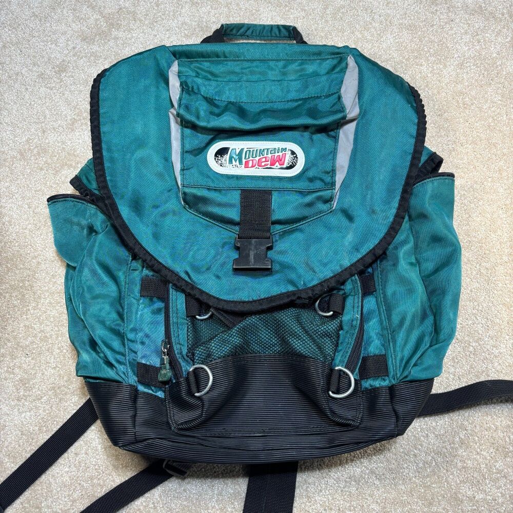 Mountain Dew Retro Backpack - Vintage Y2K Mountain Dew Backpack Promotional Rare